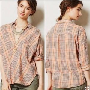 Anthropologie Holding Horses plaid blouse